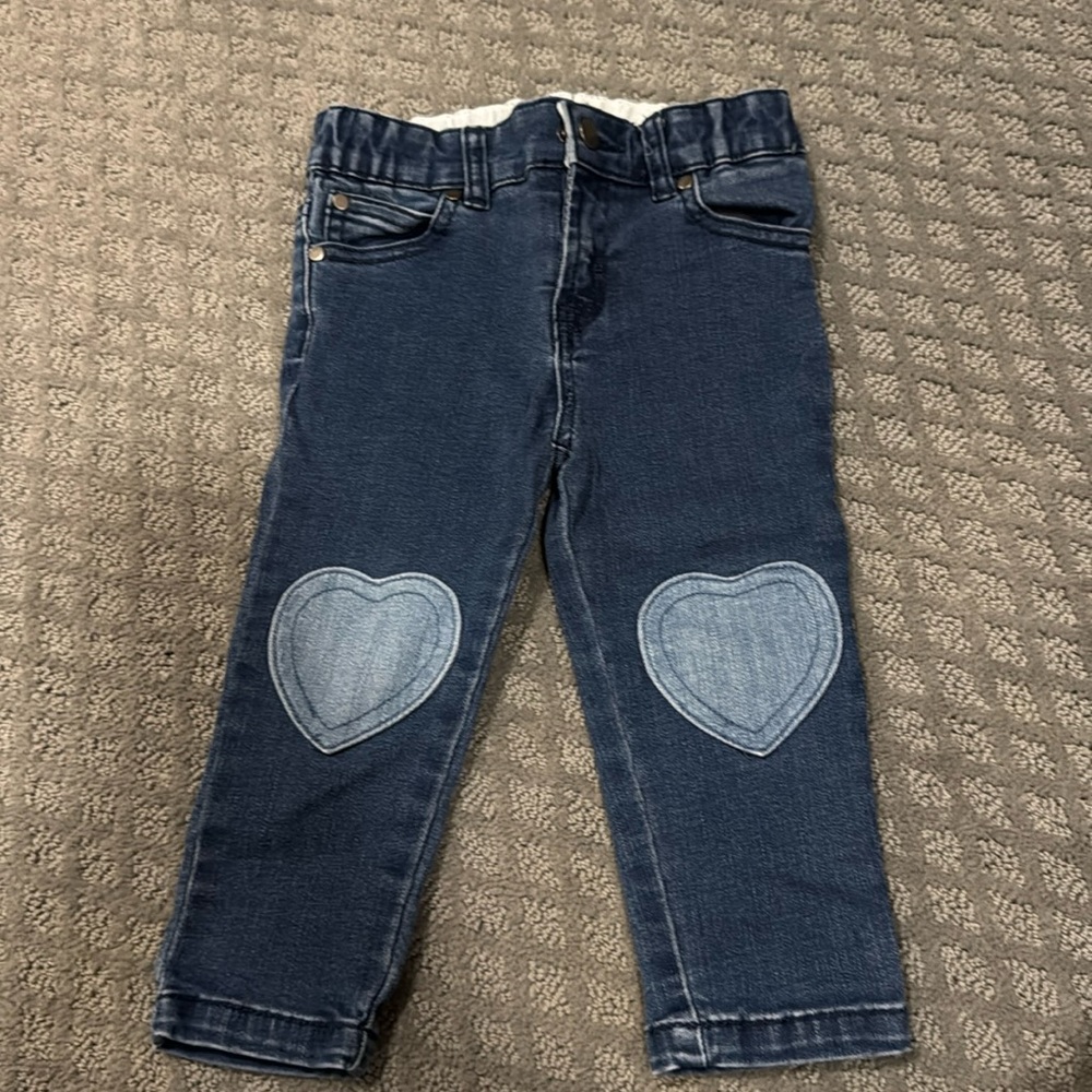 Stella McCartney elastic waist jeans with heart detail